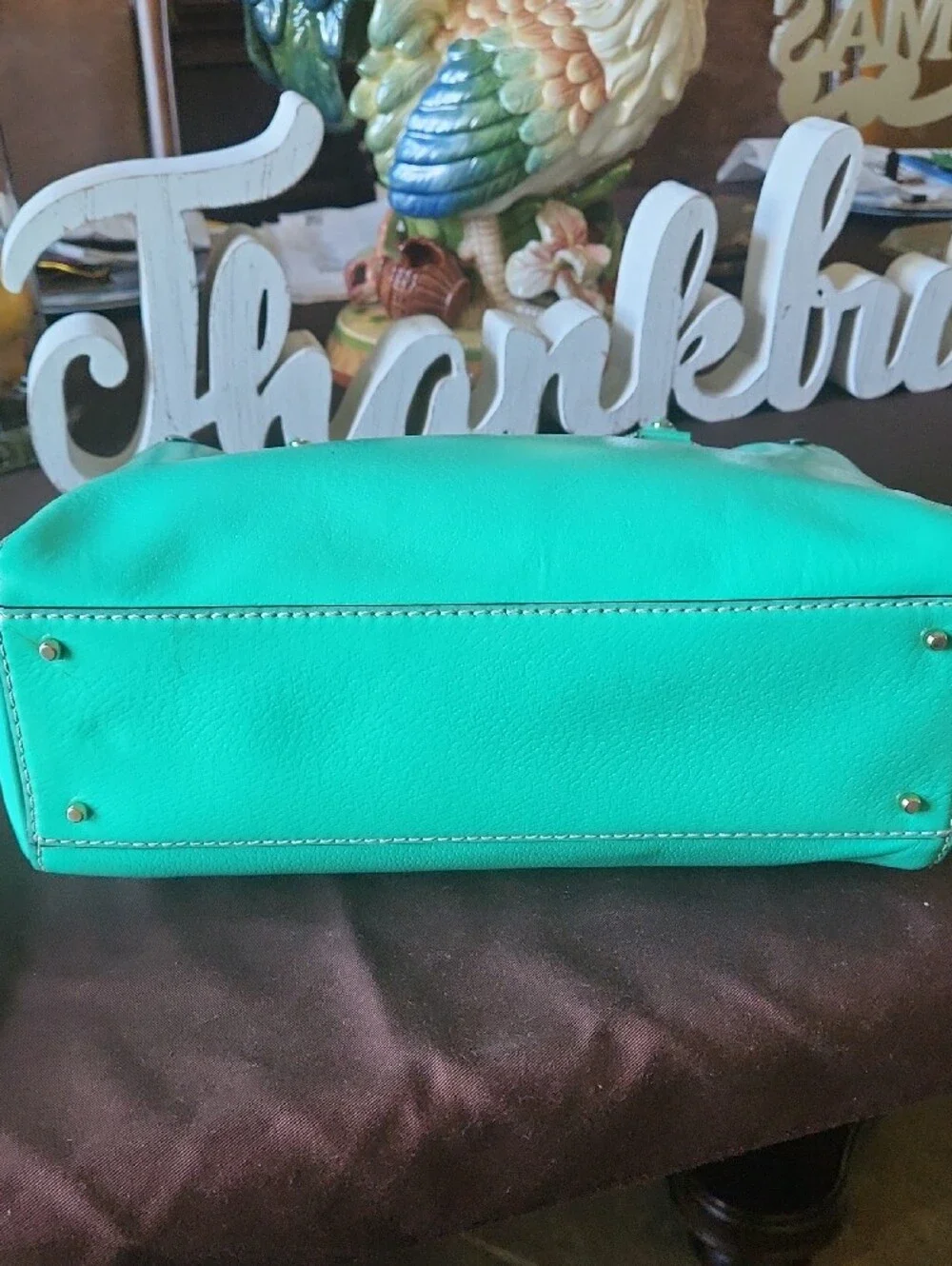 kate spade Teal Green Leather Top-Handle Tote